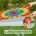 thumbnail image 6 of Rainbow Tie Dye Mandala Pattern Square Fitted Tablecloth with Elastic Edge,Square Table Cover,Washable Elastic Table Cover for Home Kitchen Party Decor 34"x34", 6 of 6