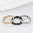 thumbnail image 5 of 4MM Pearl Sand Twill Bands Rose Gold Titanium Steel Women Wedding Ring Size 6-11, 5 of 9