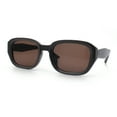 thumbnail image 4 of Womens Beveled Rectangle Mod Hipster Plastic Fashion Sunglasses All Brown, 4 of 8