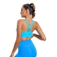 thumbnail image 3 of RUNNING GIRL Women’s Medium Support Sports Bra Crisscross Back, Removable Pads Wireless Yoga Bra, Breathable Workout Gym Top, 3 of 7