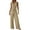 Khaki, variant on Bovxnpu Plus Size Jumpsuits for Women, Sleeveless Jumpsuit V Neck Elegant for Womens Dressy Casual One Piece Romper Outfits, Womens Casual Sleeveless Jumpsuit L