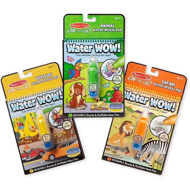 Almohadillas de actividad Melissa & Doug Water ¡Guau! Paquete de 3 reutilizables