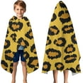 thumbnail image 3 of Yellow and Black Of Leopard Print Hooded Bath Towel，50"x30" for Ages 3 To 12 Kids, Quick Dry Lightweight Soft Microfiber Hood Beach Towel Cover Up for Kids, 3 of 7