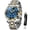 Golden Blue, variant on Chronograph Watches for Men Plated Golden Blue Dress Luxury Moon Phase Casual Analog Quartz Stainless Steel Business Luminous Date Mens Wrist Watches Reloj Para Hombre