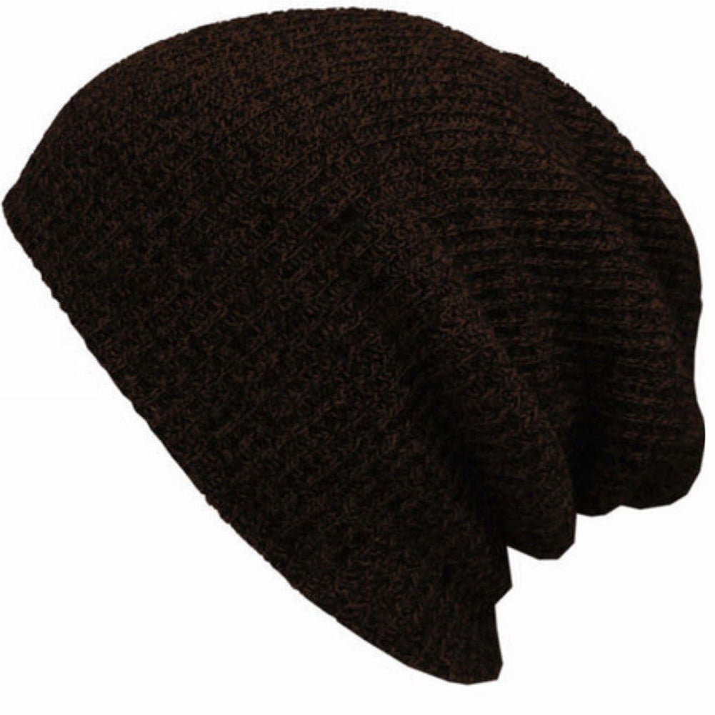 Details about   Fleece Knit Winter Ski Baggy Slouchy Cuff Beanie Cap Solid Hat Skull Man Woman 
