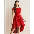 thumbnail image 2 of Dressystar Women Lace Bridesmaid Dress Female Knee-Length Hi-Lo Cocktail Party Dress, 2 of 10
