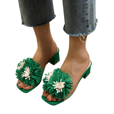 

Sandals Sandals For Women Ladies Heel High Heel Fish Mouth Casual Bohemian Beach Shoes Slippers