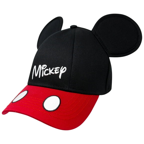 Disney Mickey Mouse Ears Adjustable Black and Red Snapback Hat