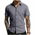 thumbnail image 2 of Kakii Men's Knit Shirts Short Sleeve Button Down Polo Shirt Crochet Casual Vintage Summer Beach Shirts, 2 of 6
