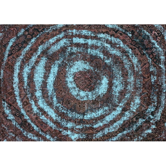 Ahgly Company Indoor Rectangle Abstract Light Blue Modern Area Rugs, 4' x 6'