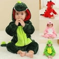 thumbnail image 4 of Mercatoo Unisex Baby Dinosaur 𝐂ostume Halloween Flannel Jumpsuit Toddler Winter 𝐇ooded Romper 𝐂osplay Performance Clothes, 4 of 5