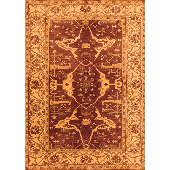 Ahgly Company Indoor Rectangle Oriental Orange Traditional Area Rugs, 5' x 8'