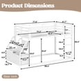 thumbnail image 5 of HOQBN Twin Over Twin Metal Bunk Bed with LED Lights, Staircase with Storage Shelves & Drawers, Heavy Duty Bunk Bed Frame for Kids Teens, No Box Spring Needed, White, 5 of 14