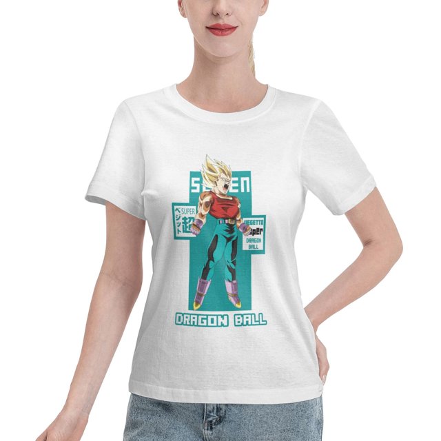 T-Shirt Basique à Manches Courtes pour Femmes Super Saiyan