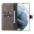 thumbnail image 3 of Allytech Galaxy S22 Ultra Wallet Case 6.8", Big Butterfly Embossed Kickstand Flip Cover Shockproof Drop Protection Wrist Strap Cards Holder Wallet Case for Samsung Galaxy S22 Ultra - Gray, 3 of 6