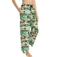 thumbnail image 2 of Uemuo Colorful Hawaii Palms Pattern Women's Wide Leg Palazzo Lounge Pants with Pockets Light Weight Loose Comfy Casual Pajama Pants-Large, 2 of 9
