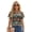 Aztec American Tribal, variant on Brown Leopard Print Womens Satin T-shirt Casual V Neck Blouse Short Sleeve Loose Fit Tunic Top Button Down Shirts for Work Travel Daily WearSize, XL