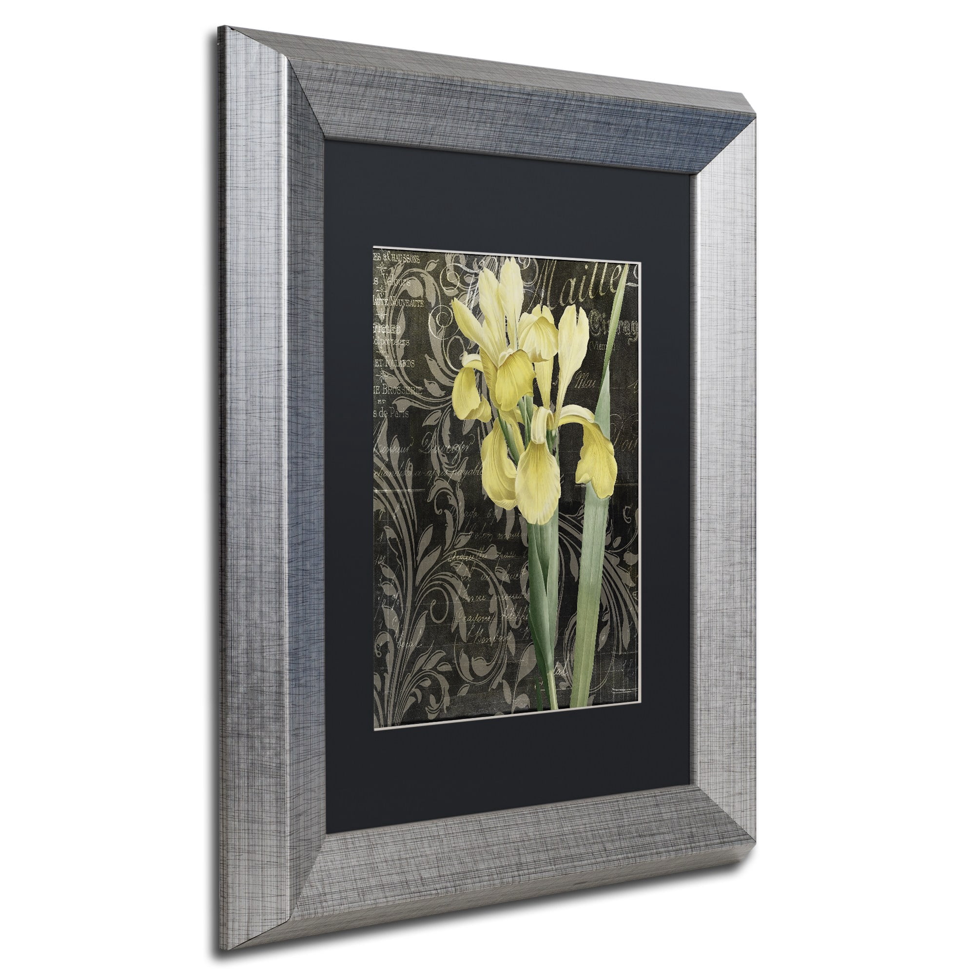 Trademark Fine Art "Ode to Yellow Flowers" Canvas Art by Color Bakery, Black Matte, Silver Frame
