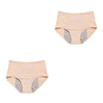 thumbnail image 3 of Sonducket Calzoncillos de viaje para mujer, ropa interior lavable reutilizable para niñas, ropa interior transpirable con cintura elástica, Albaricoque 5XL 2Conjunto, 3 of 6