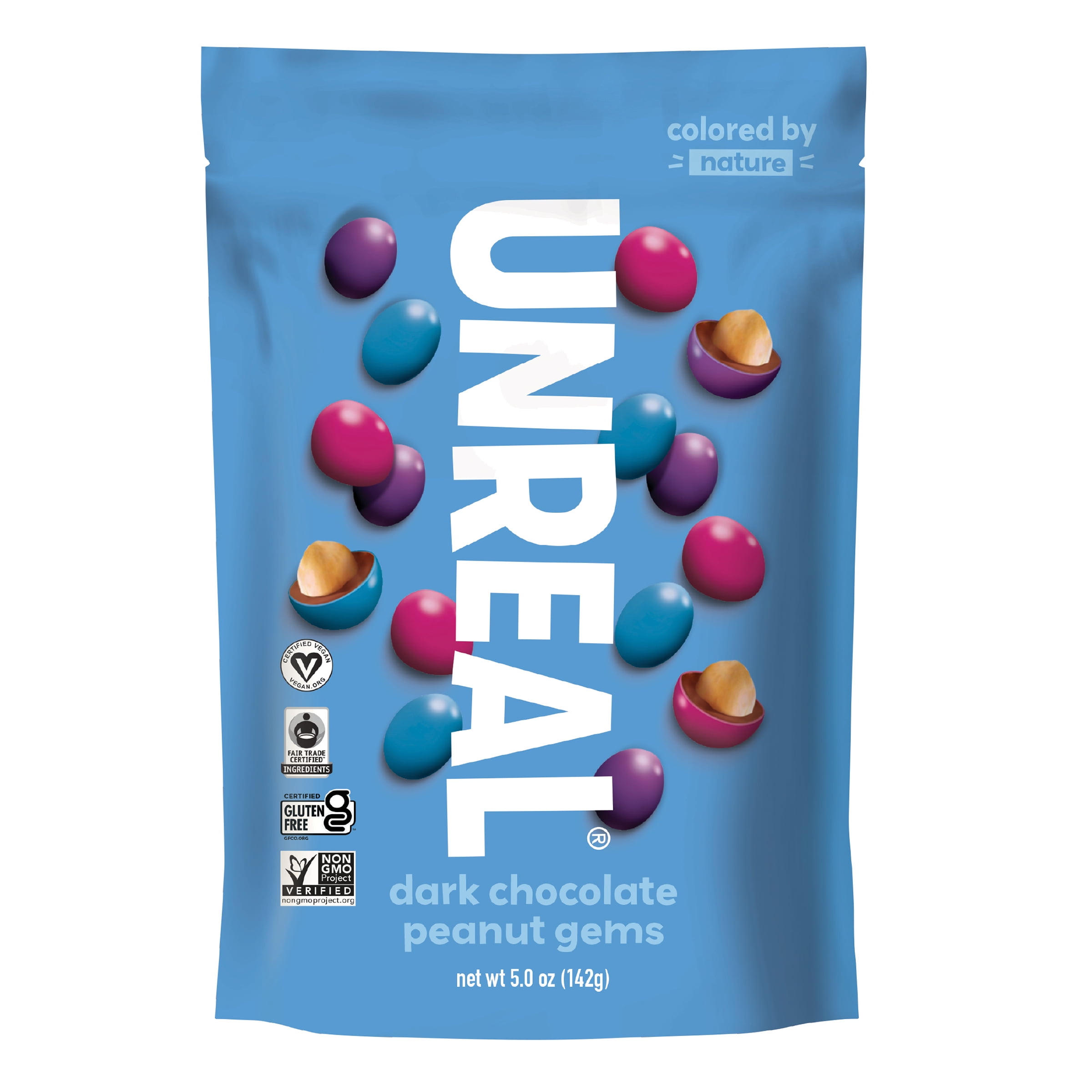 Unreal Dark Chocolate Covered Peanut Gems, 5 oz