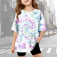 thumbnail image 2 of WhouRiu Girls Casual Tie Dye Graphic Tees Short Sleeve Crew Neck Tshirt Summer T Shirts 5-14 Years, 2 of 4