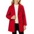 thumbnail image 3 of Afdoent Girls Winter Coat Solid Long Jacket Kids Button Front Casual Warm Outerwear for Fall Trendy Clothes, 3 of 5