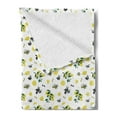 thumbnail image 2 of Lemons Soft Flannel Fleece Blanket, Summer Style Fresh Citrus Olives Leaves and Lemon Blossoms Arrangement, Cozy Plush for Indoor and Outdoor Use, 70" x 90", Green Mustard and Khaki, by Ambesonne, 2 of 5