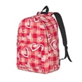 thumbnail image 1 of Disketp valentine day with heart print Canvas Backpack Lightweight Travel Daypack Student Rucksack Laptop Backpack-Small, 1 of 5