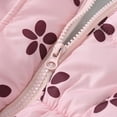 thumbnail image 5 of Penkiiy Girl's Winter Coat Jacket Hooded Kids Toddler Flower Print Parka Outwear Warm Cotton Puffer Hooded Jacket Pink Clearance for 8-9 Years, 5 of 8