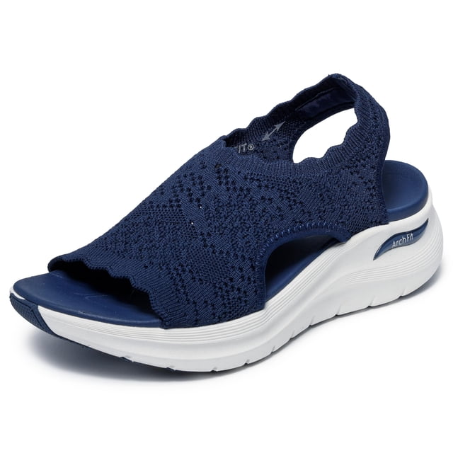 Sandalia deportiva Skechers Arch FIT 2.0-Flawless Choice para mujer, azul marino