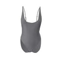 thumbnail image 4 of Efsteb Women Swimsuits Monokini Clearance Solid Color Tummy Control One Piece Swimsuit Slim Bathing Suits Swimwear Beachwear Gray M, 4 of 5