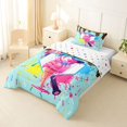 thumbnail image 2 of Castle Fairy Baseball Print Twin Comforter Sets 2pcs, Ice Cream Sundae Pattern Bedding Set, Pink Blue,1 Comforter and 1 Pillowcase, 2 of 6