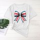 thumbnail image 4 of Camisas de Manga Corta para las Mujeres Moda Casual Impresión Cuello Redondo Suéter Tee Blusas, 4 of 6