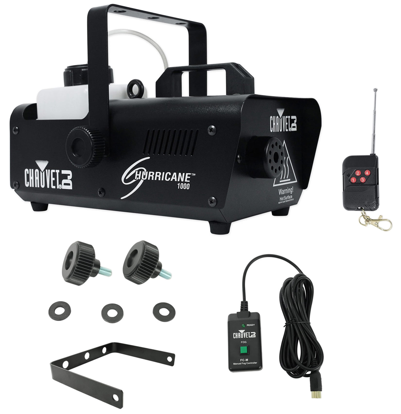 CHAUVET DJ Hurricane 1000 Fog Machine w/Wired & Wireless Remote + FJU Fog Fluid