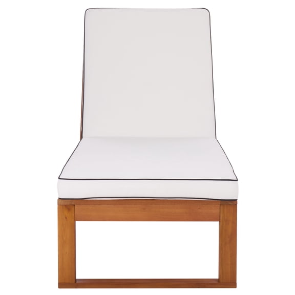 Safavieh Sophie Eucalyptus Wood Outdoor Lounge Chairs, Natural/White