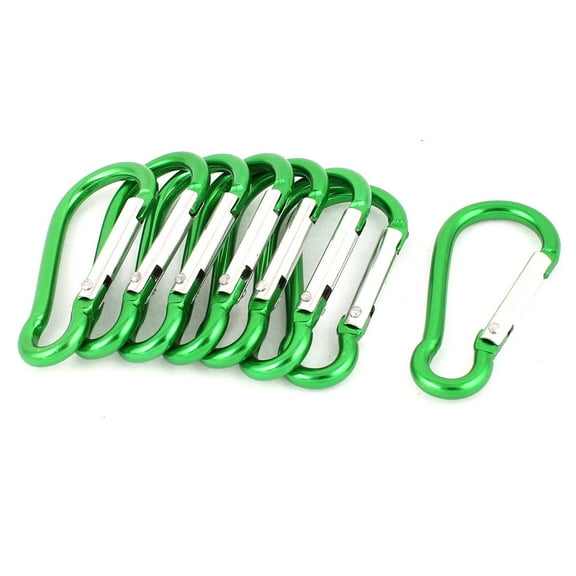 Calabash Design Clip Snap Carabiner Hook Keychain Karabiner Bag Holder x 8 Green