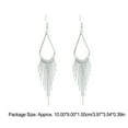 thumbnail image 4 of 1 par de pendientes colgantes, borlas de cadena larga simples, accesorios de joyería en forma de gota de agua, decoraciones de moda para mujer, Ropa, zapatos y accesorios Miscelánea plata Guardurnaity AP009642-02, 4 of 6