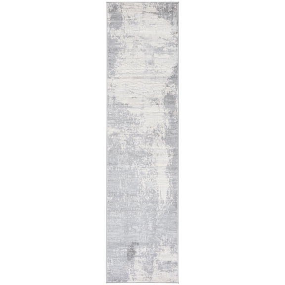 SAFAVIEH Jasper Alvina Abstract Overdyed Runner Rug, Light Grey/Ivory, 2' x 8'