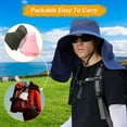 thumbnail image 4 of YooGuoGuo Women Wide Brim Face Mask Sun Hat Detachable Neck Face Flap Ponytail UV Protection Visor Hat Garden Fishing Hiking, 4 of 7