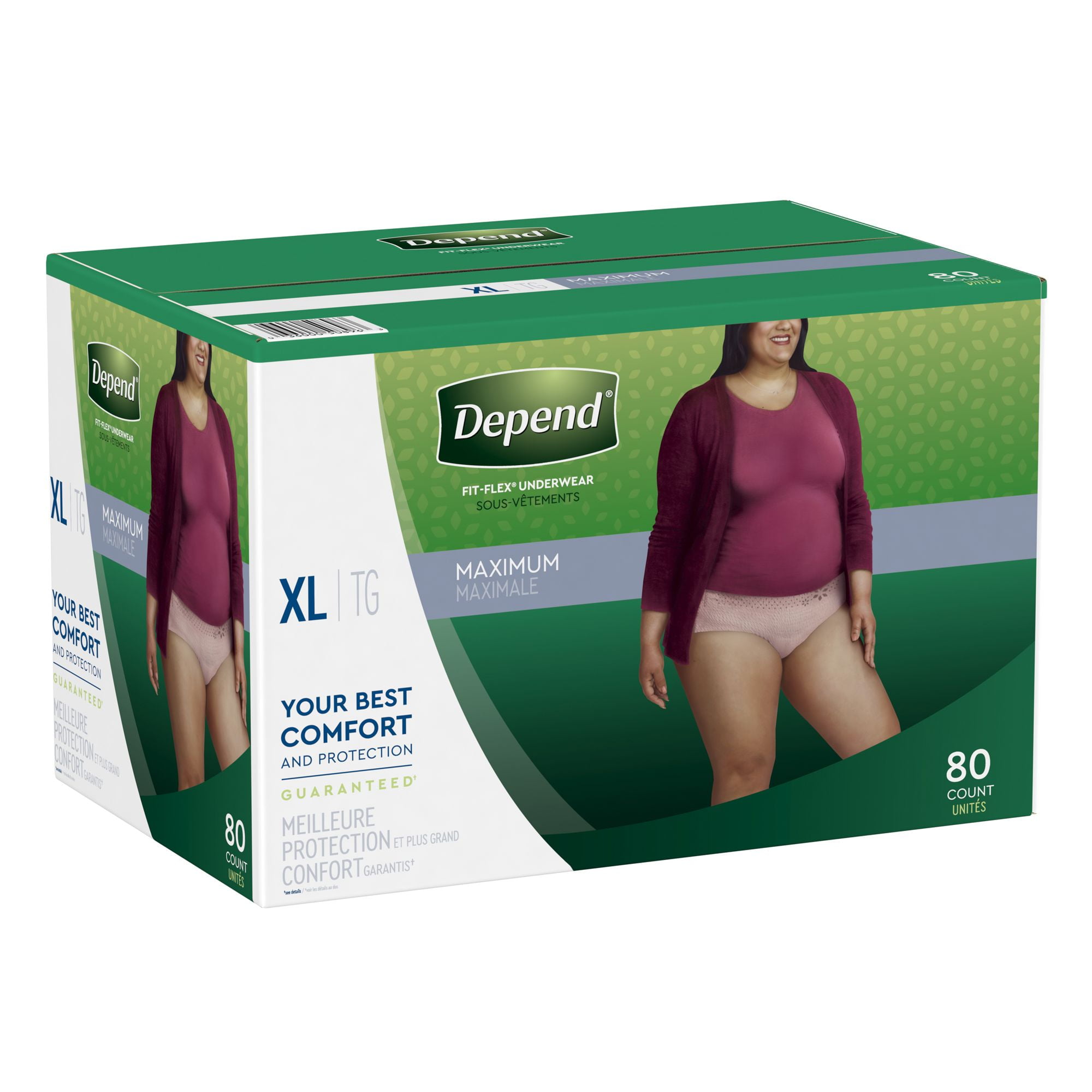 Depend Fit Flex Extra Large Maximum Absorbency Protective Underwear, Female,  80 Ct. 