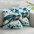 thumbnail image 3 of COMIO  Cushion Pillows Cover Blue Sea Turtle Watercolor Painting Square,Pillow Cover Decor for Couch Sofa Bedroom Car Living Room, 3 of 5