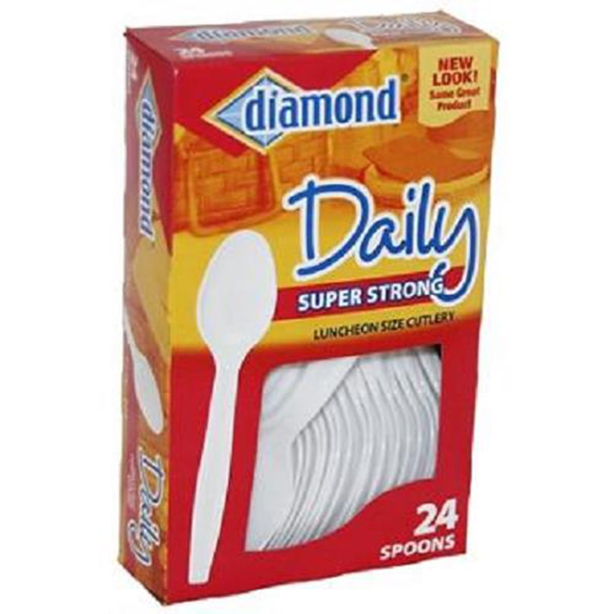 Spoon Plastic Diamond 24Pk Box 1 count only