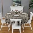 thumbnail image 2 of Gray Buffalo Geometric Pattern Round Tablecloth 60"x60",Wrinkle Wipeable Table Cloth for Kitchen Dining Room Picnic Patio Party, 2 of 6