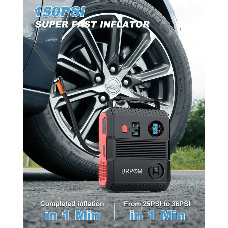 Car Jump Starter 2000amp with 150 Psi air inflator and Flashlight