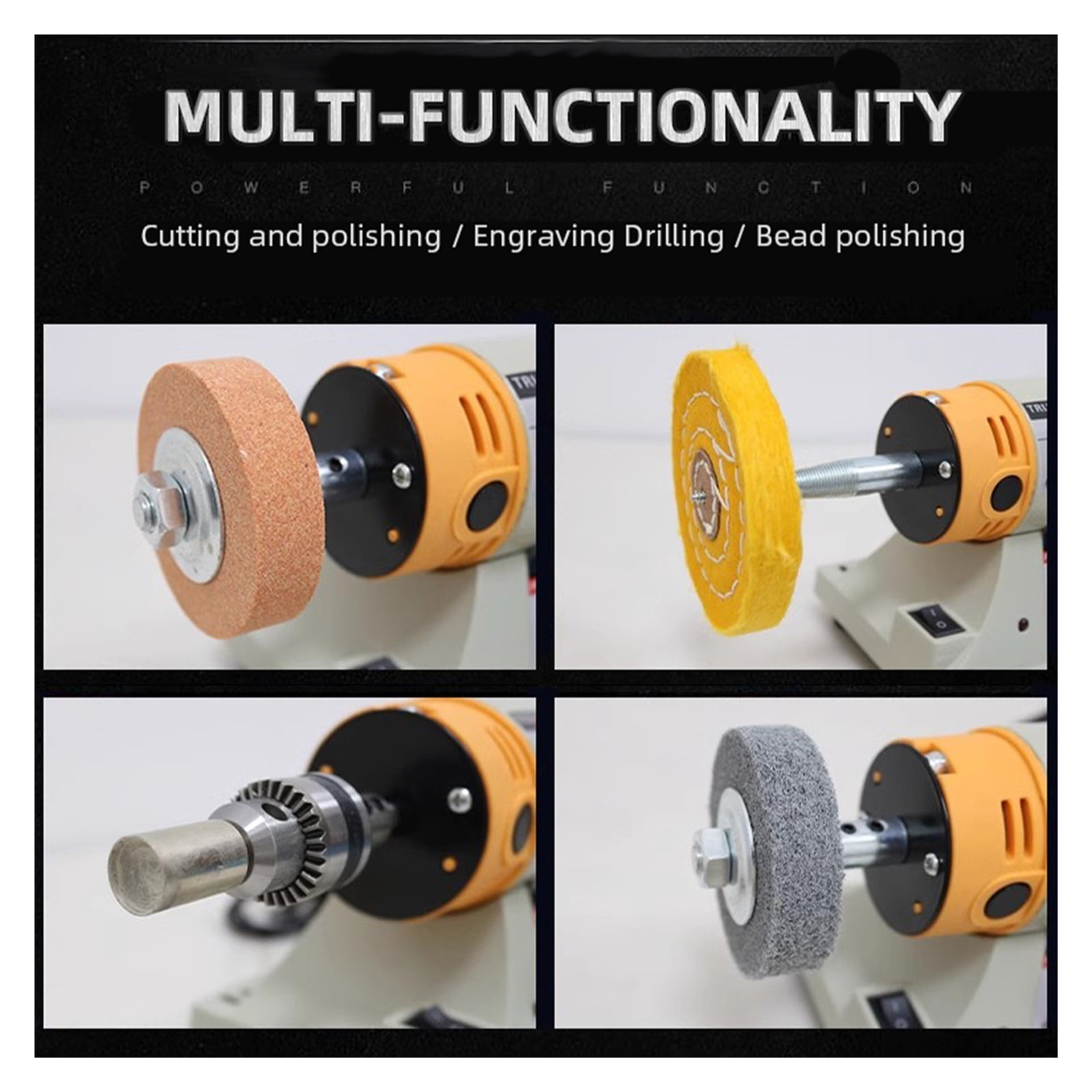 Multifunctional Table Grinder, Mini Electric Woodworking Jade Cutting Polishing Machine, Carving Polishing Machine Grinding Tools ,Powerhouse Performance