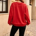 thumbnail image 3 of HAiming Pullover Sweatshirts for Women Long Sleeve Solid Color V Neck Casual Shirts Fall Winter Workout Tops, 3 of 5
