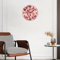 thumbnail image 3 of Battery Operated Analog Wall Clocks Non-Ticking Silent Modern Clock Decorative for Home,Office-Beautiful Cherry Blossom With Pink Background(14inch), 3 of 4