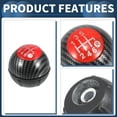 thumbnail image 4 of Perilla de cambio de marchas Unique Bargains 6 velocidades para Fiat 500 500C 2007-2018, plástico negro y rojo, 4 of 6