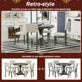 thumbnail image 3 of Bellemave 5 Piece Dining Table Set, Round Dining Table Set for 4, Kitchen Table Set with Curved Trestle Style Table and 4 Upholstered Chairs,Dark Gray, 3 of 7