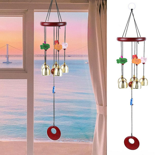 Neinkie Lucky Wind Chimes Vintage Dragon and Fish Hanging Chime